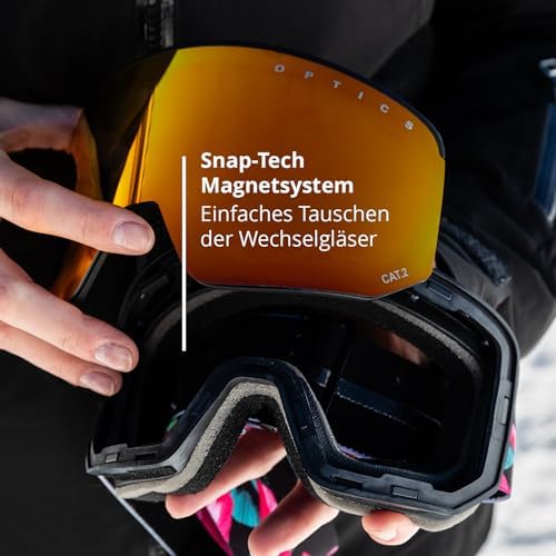 NAKED Optics The TROOP EVO Ski Goggles Men, Ski Goggles Women, Snowboard Goggles, Ski Goggles with Interchangeable Lenses for Bad Weather, Snow Goggles, Skiing Goggles