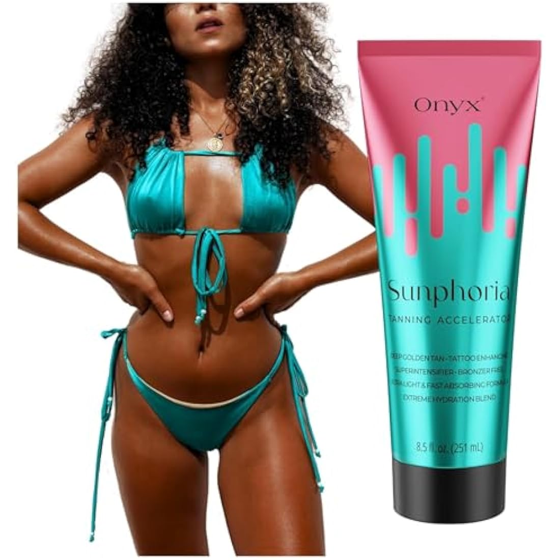 Onyx Sunphoria Tanning Accelerator | Hydrating Sunbed Cream for Deep Golden Results | Gradual Indoor & Outdoor Tan Enhancer | Smooth Streak-Free Finish with Long-Lasting Skin Moisturising