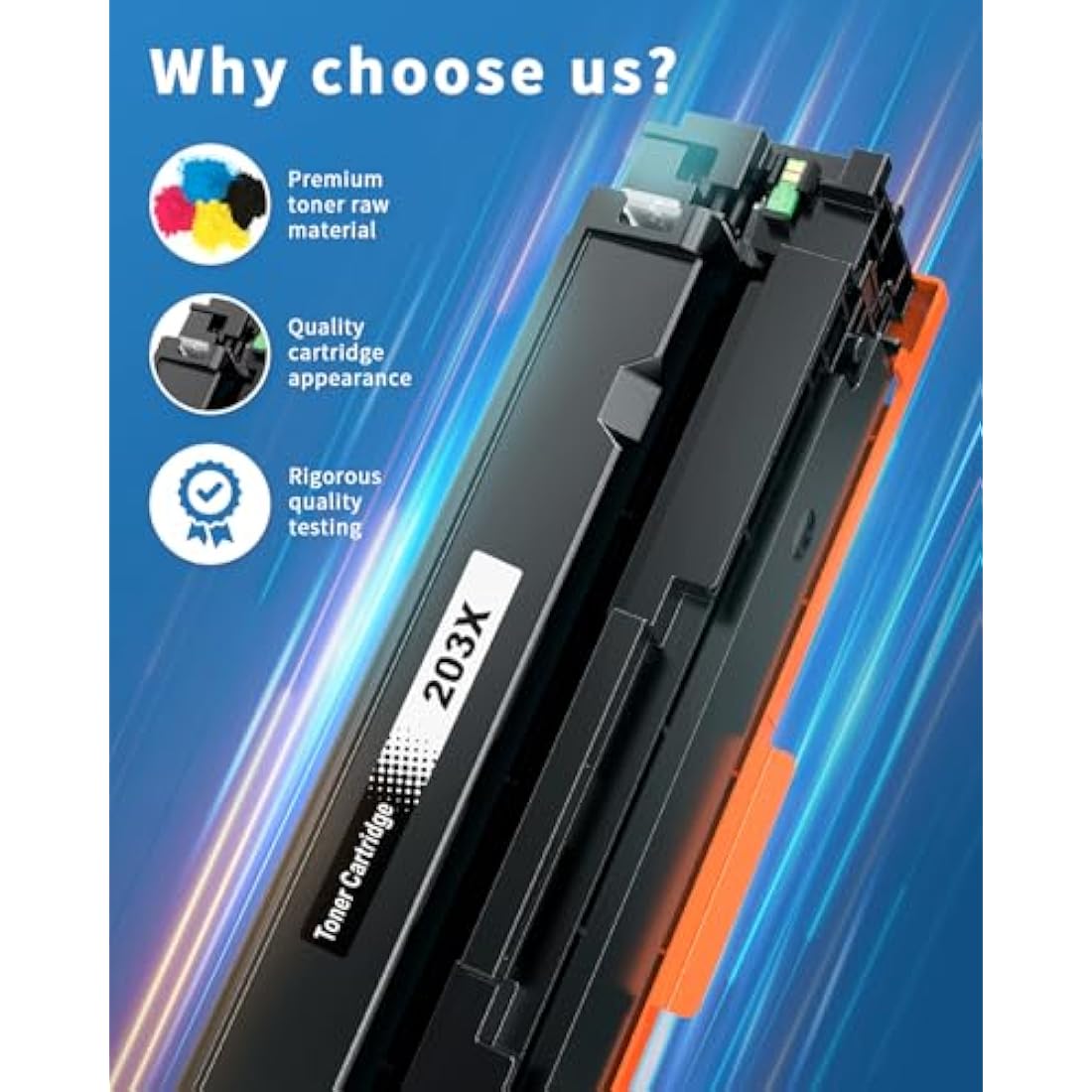 colorfly 203X CF540X Toner Cartridge Compatible for HP 203X 203A CF540X CF541X CF542X CF543X as Replacement with Color Laserjet Pro M254dw/M254nw/M254dn MFP M281fdw/M281fdn/M281cdw/M280nw (4 Pack)
