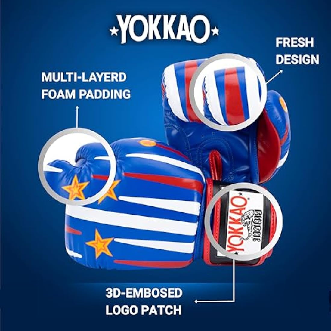 YOKKAO Design Breathable Muay Thai Boxing Glove | Premium Leather Training and Sparring Gloves for Men and Women | Winning Boxing Gloves | Punching Gloves