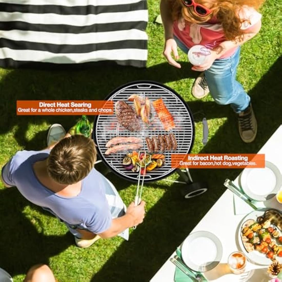 onlyfire Stainless Steel BBQ Charcoal Basket, Large Charcoal Briquet/Charcoal Fuel Holder for Weber 57/67 cm Kettle Grill