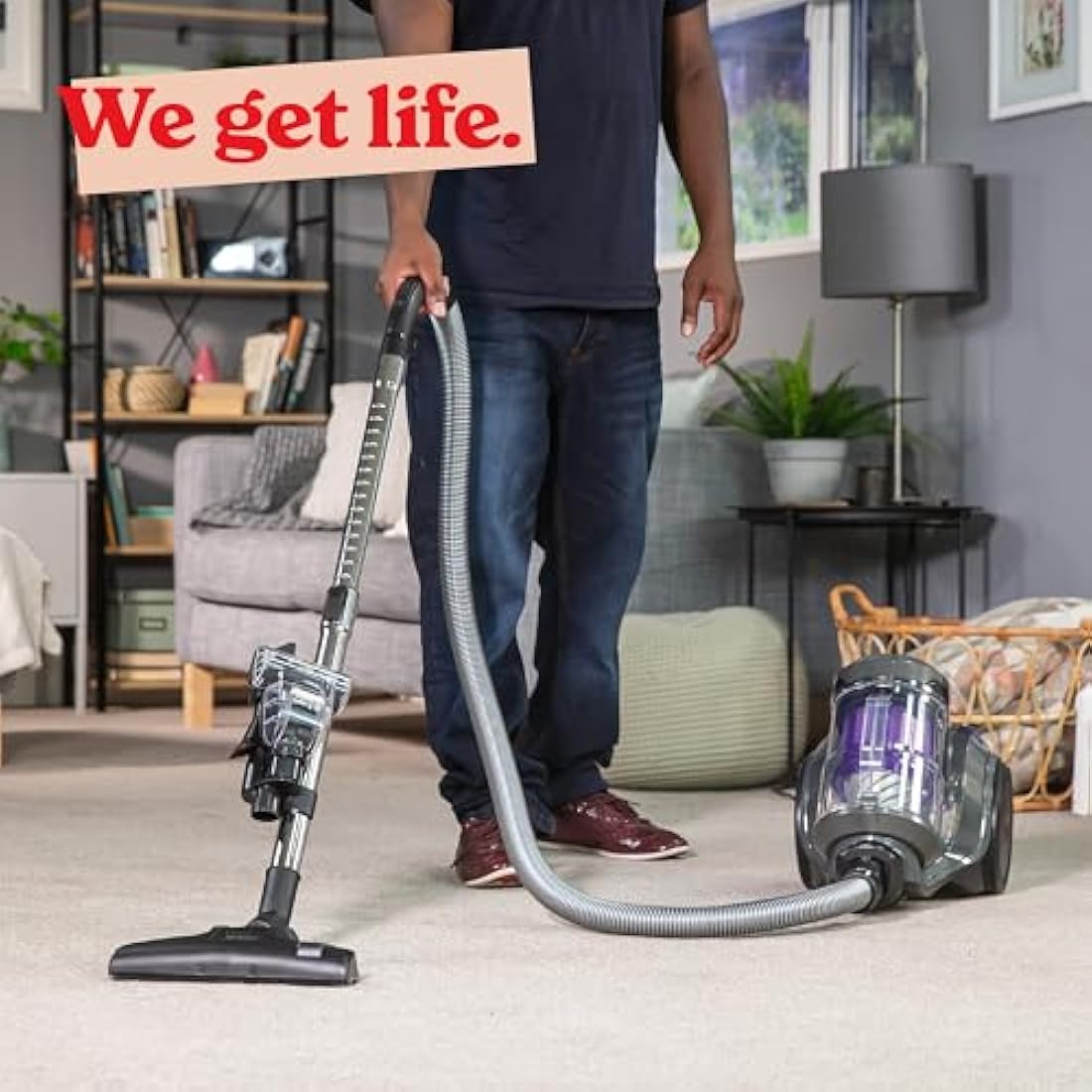 Russell Hobbs Multi Cyclonic Cylinder Vacuum Cleaner TITAN2 PET 3 Litre Grey & Purple with 3 in 1 Multi-Tool, Triple Dust Lock 700W High Efficiency Motor, PET Turbo Tool, 2 Year Guarantee RHCV4601