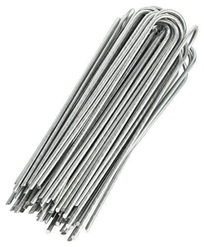GardenMate Pack of 200 x 200mm multi-purpose steel Garden Securing Pegs - Ideal for hard floors - Made of 3.8mm thick galvanised steel wire