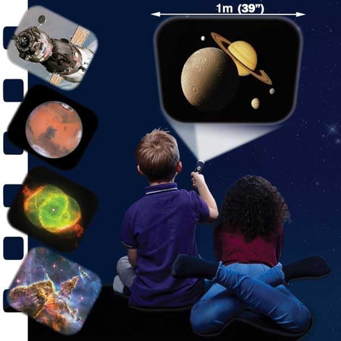 Brainstorm Toys Stem Space Torch and Projector – 24 NASA Images, Projects Clear Pictures up to 1 Metre Wide, Interactive Educational Kids Flashlight Toy