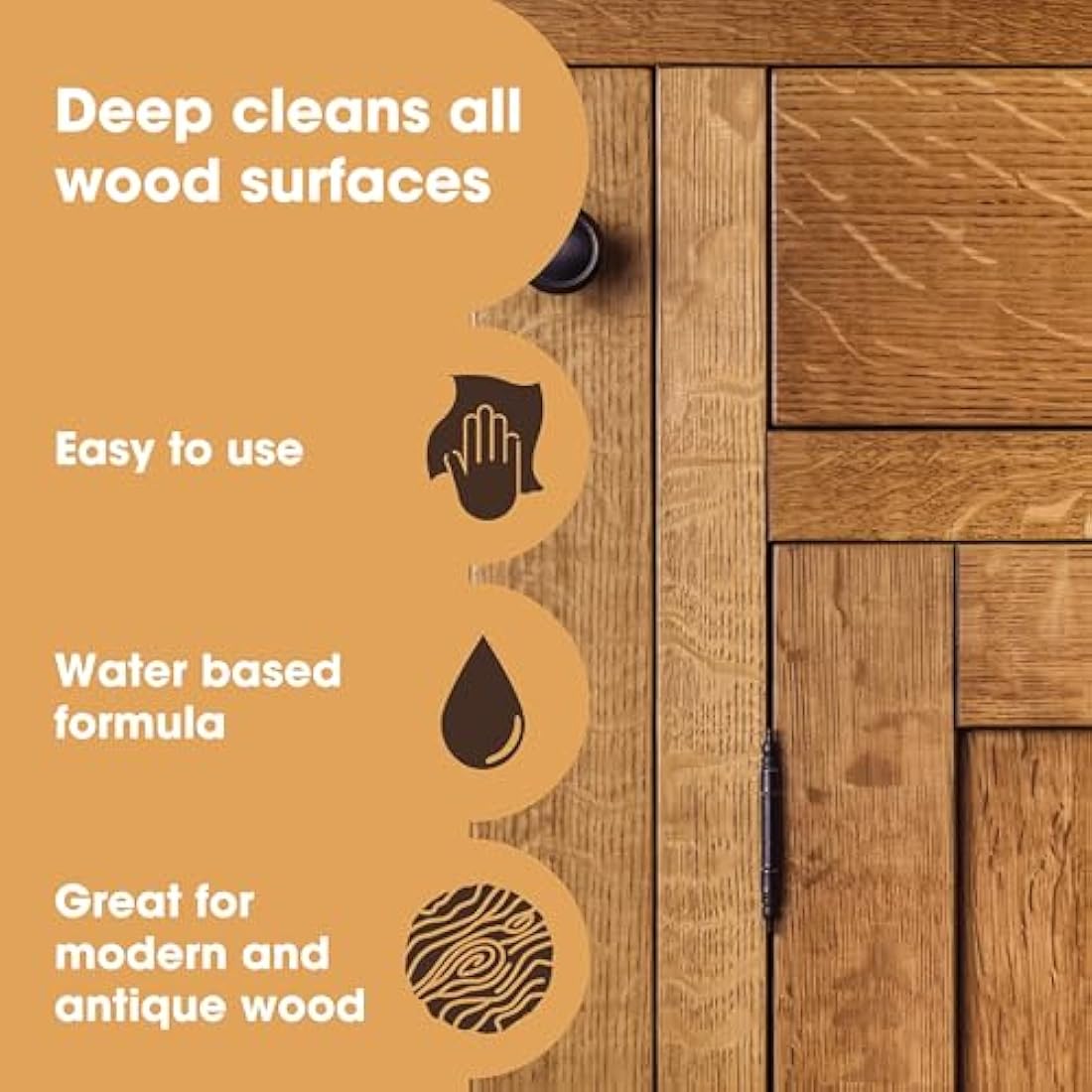 Furniture Clinic Wood Cleaner (500ml) | Restore & Clean Wooden Floors, Furniture, Blinds, Doors, Decking and Many other Wood Surfaces - Easily Remove Wax & Polish Build up, Grease and Grime