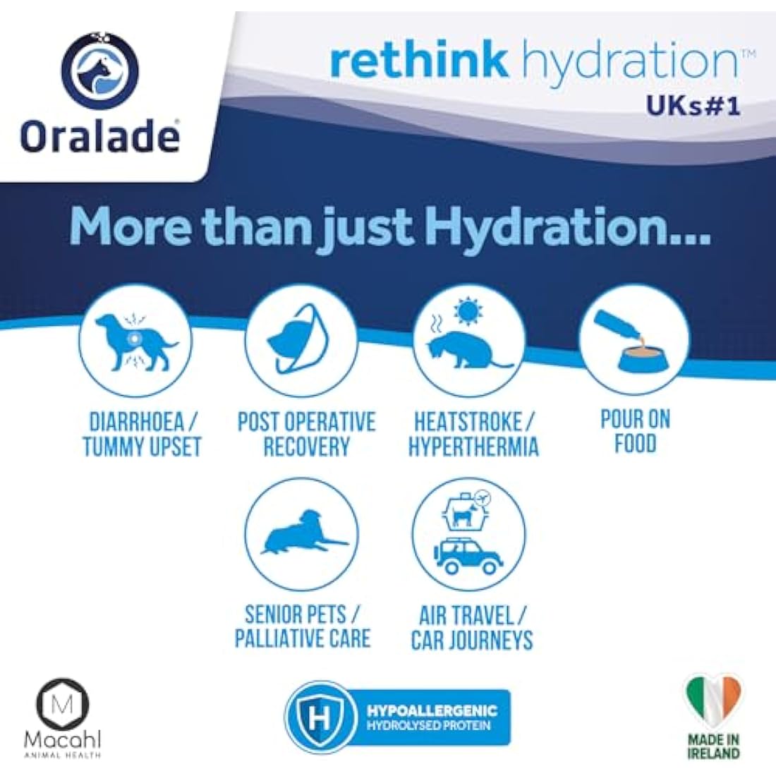 Oralade - Advanced GI+, Oral Rehydration & Gut Support for Pets - Fast and Effective Hydration - Roast Chicken Flavour - Suitable for All Ages - 500ml