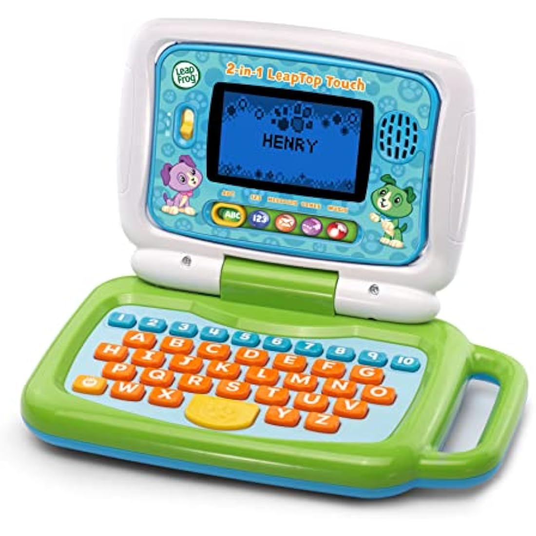 LeapFrog 2 in 1 LeapTop Touch Laptop, Green, Learning Tablet for Kids with 10 Modes of Play, Kids Laptop with Letters, Numbers, Vocabulary and Animals, Learning Toy Laptop for Kids Ages 2 Years +