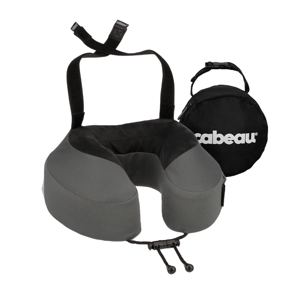 Cabeau Evolution S3 Travel Pillow  Straps to Airplane Seat  Ensures Your Head Wont Fall Forward  Relax with Plush Memory Foam  Quick-Dry Fabric