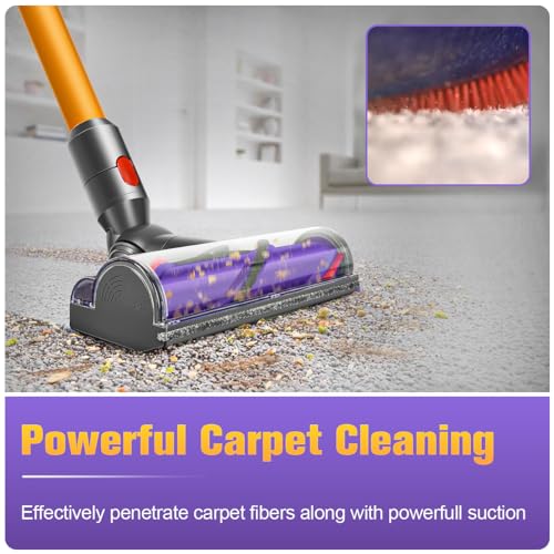 MOPEI Direct Drive Cleaner Head Compatible with Dyson V7 V8 V10 V11 V15 Vacuum Cleaner, Good for Carpets and Hard Floors