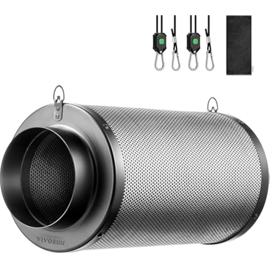 VIVOSUN 8 Inch Air Carbon Filter Smelliness Control with Australia Virgin Charcoal for Inline Fan, Grow Tent Smelliness Scrubber, Pre-Filter Included, Reversible Flange 8" x 20", Black