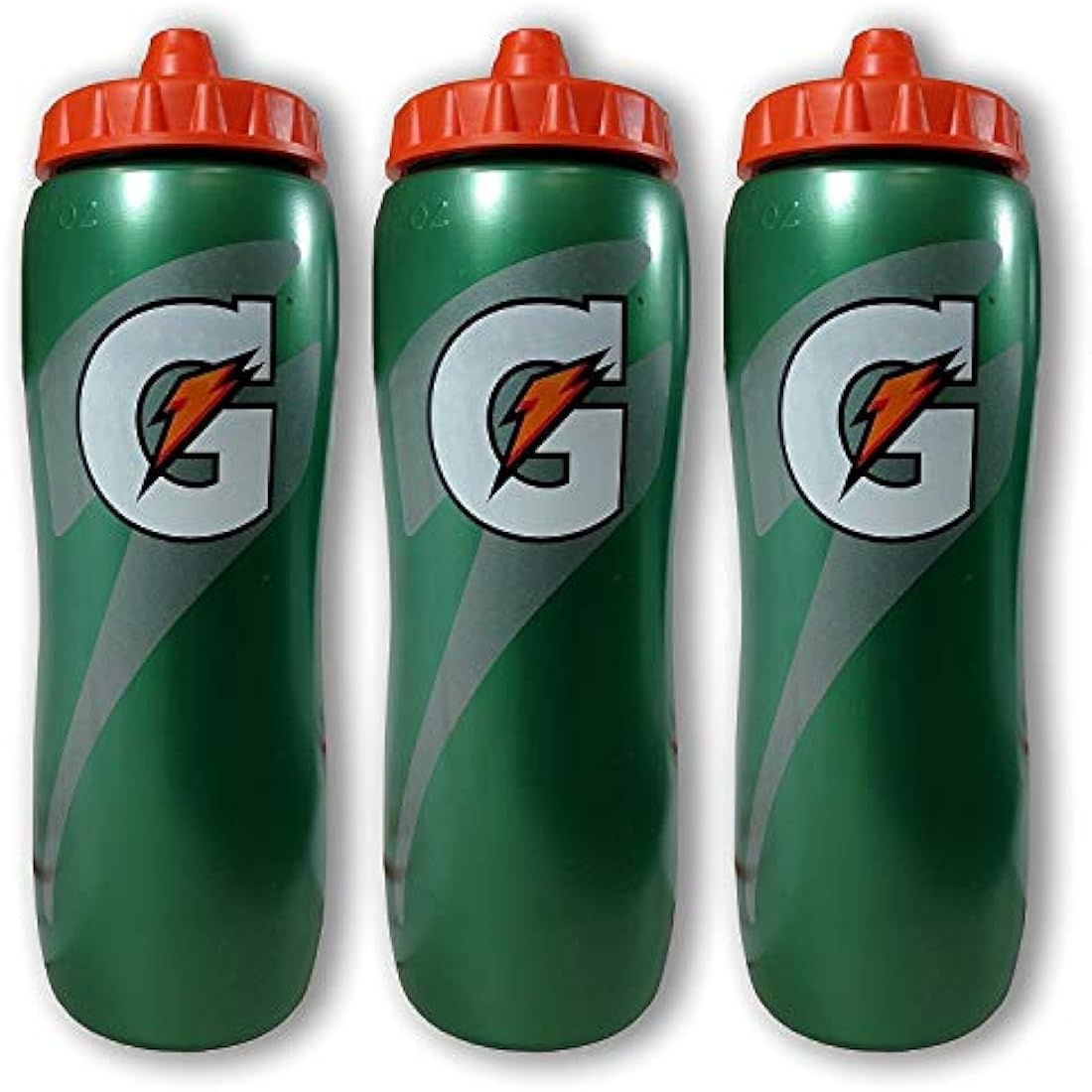 Gatorade 32 Ounce Contour Style Squeeze Water Bottle, 3 Pack
