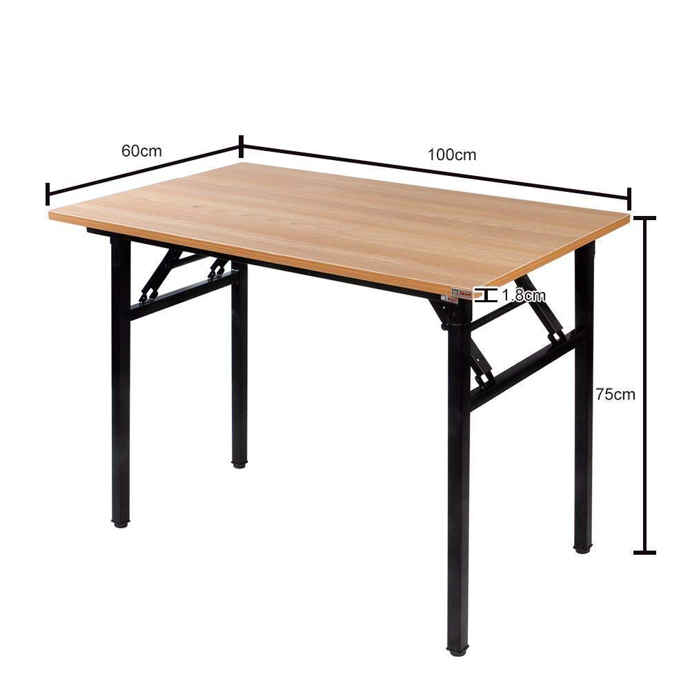 sogesfurniture Folding Table Office Study Writing Desk Computer PC Laptop Table Workstation Dining Gaming Table, No Install Needed, 100x60x75cm
