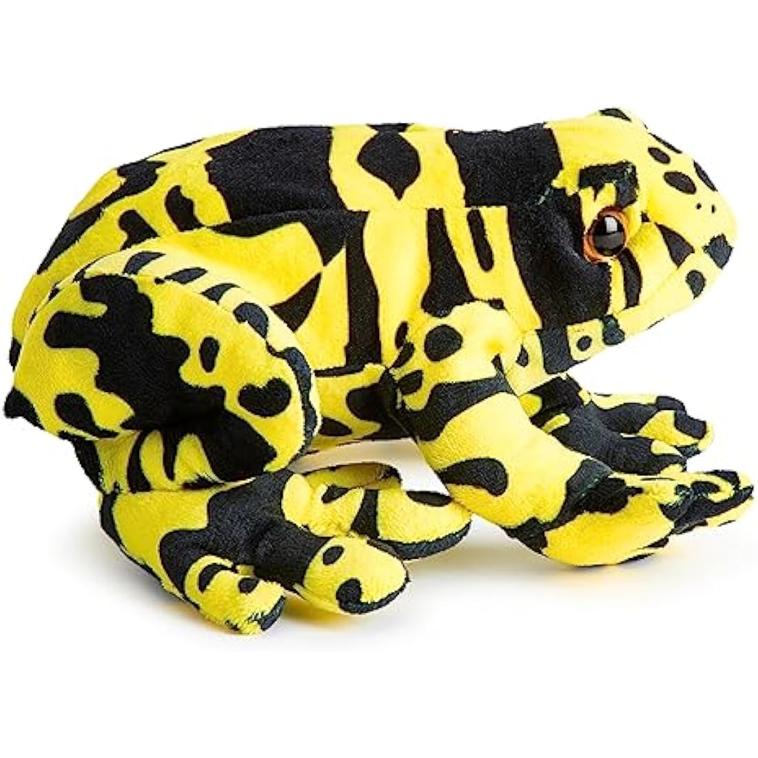 Zappi Co 100% Recycled Plush Poison Dart Frog Yellow/Black Toy (21cm Length) Stuffed Soft Cuddly Eco Friendly Animals Collection for Newborns – Lifelike & Realistic