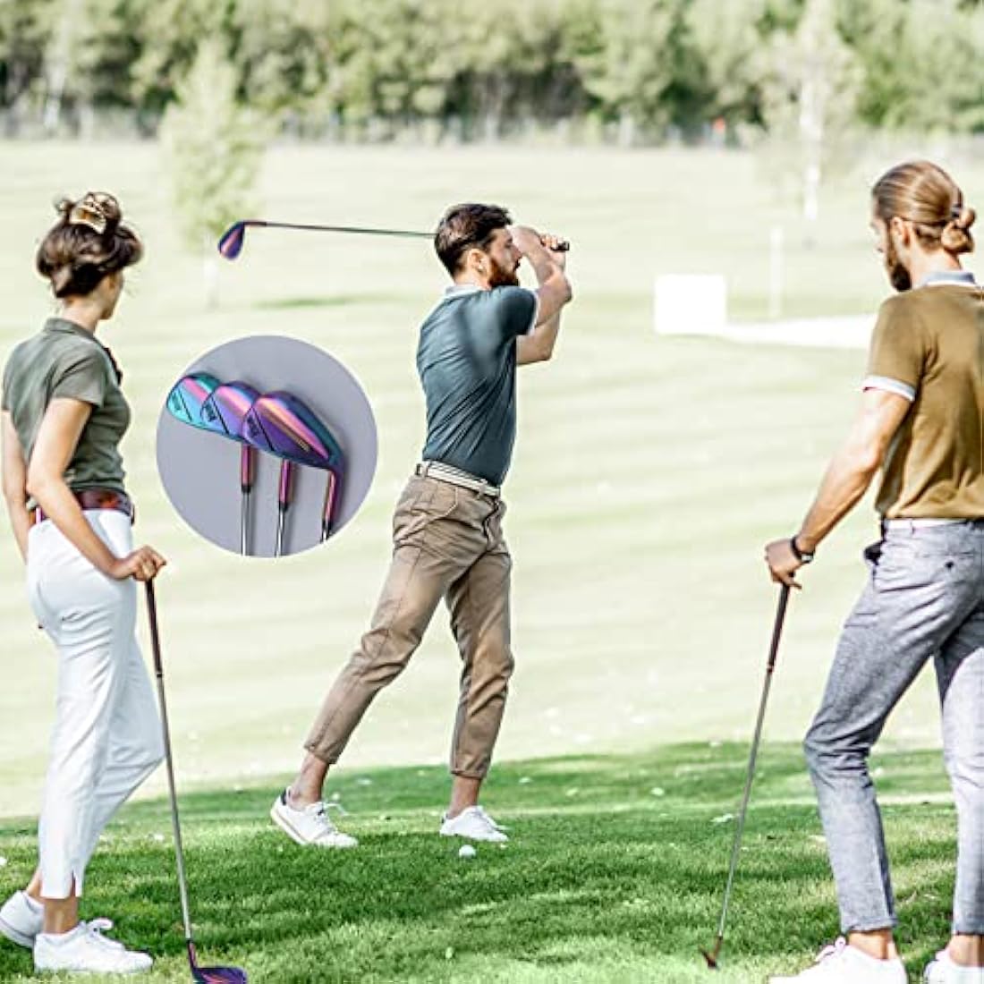 WENGH Golf Wedge Set for Men Right Handed –Including 52 56 60 Degree Golf Wedges-35 inches-Available in Black and Rainbow
