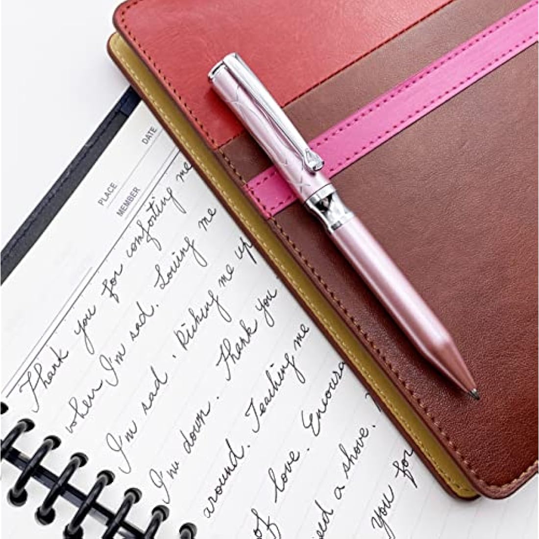 LACHIEVA LUX Nice Elegant Crystal Executive Metal Ballpoint Pen with German-made Refills, Luxury High end Writing Instruments for women-Barbie pink