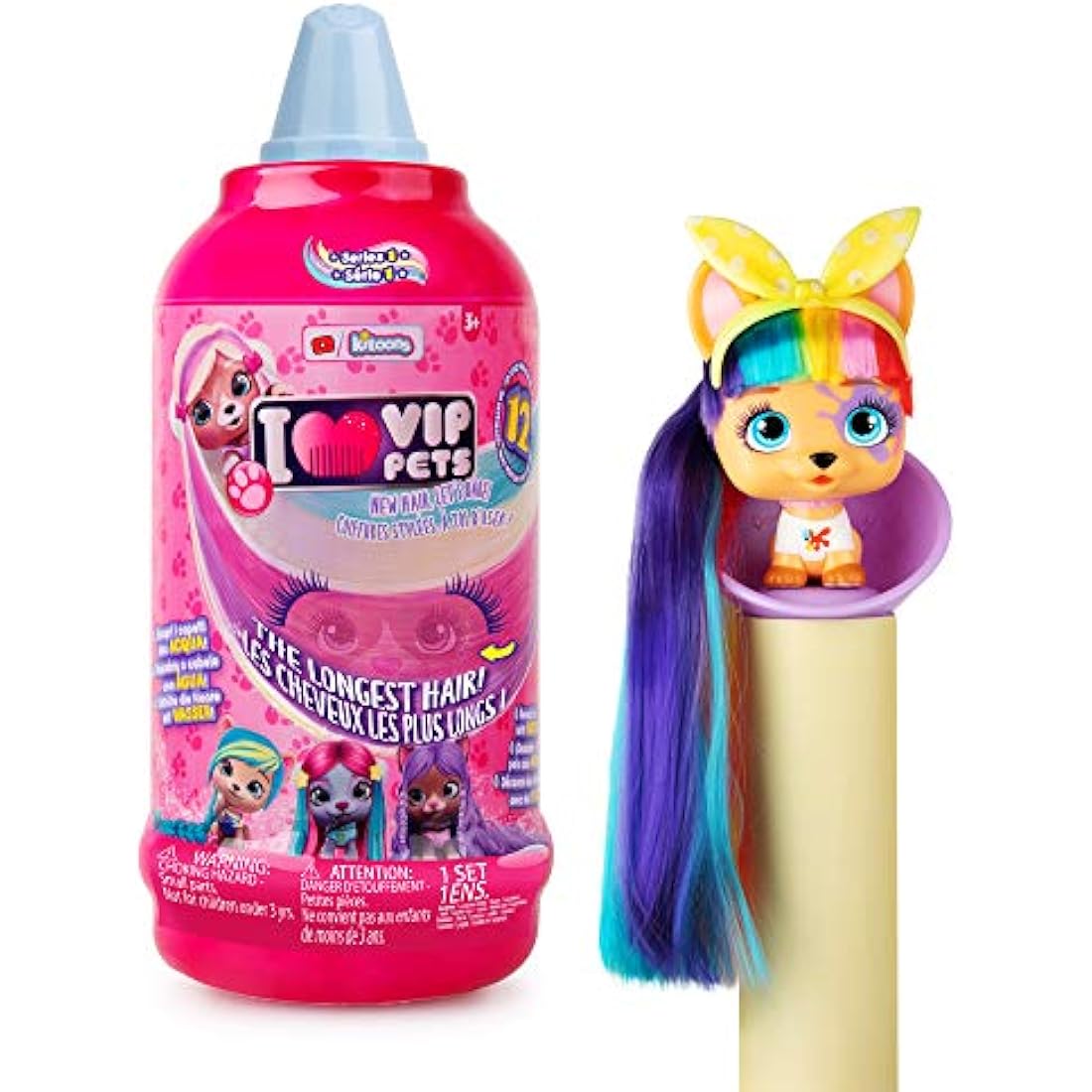VIP Pets | Surpsie collectible puppy Doll with extra-long Hair - Surprise toys & Hair Reveal Doll for kids +3 Years