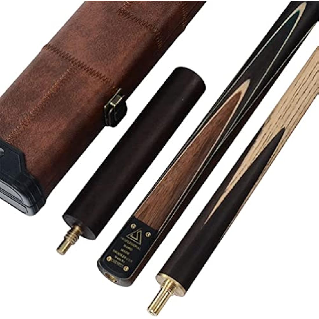 CUESOUL Classic Handmade 57 inches 18oz Rosewood 3/4 Jointed Snooker Billiard Pool Cue with Case, rosewood Butts and leathertte Protective Cue Case-9.5mm Tip Snooker Cue Set
