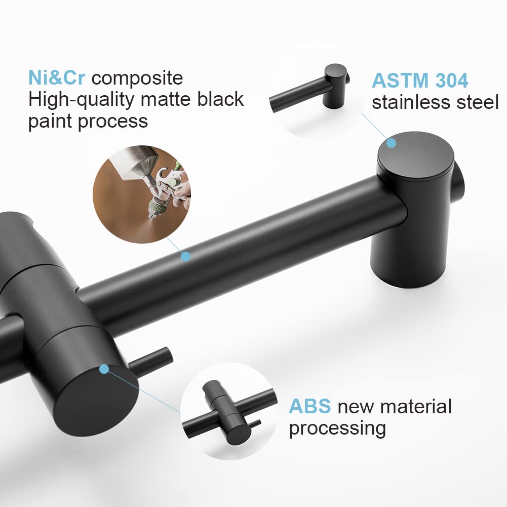 OFFO Shower Riser Rail, 100cm Wall Mounted Shower Rail Adjustable Distance 60 to 98cm with Handheld Shower Head Holder Replacement for Shower, Matte