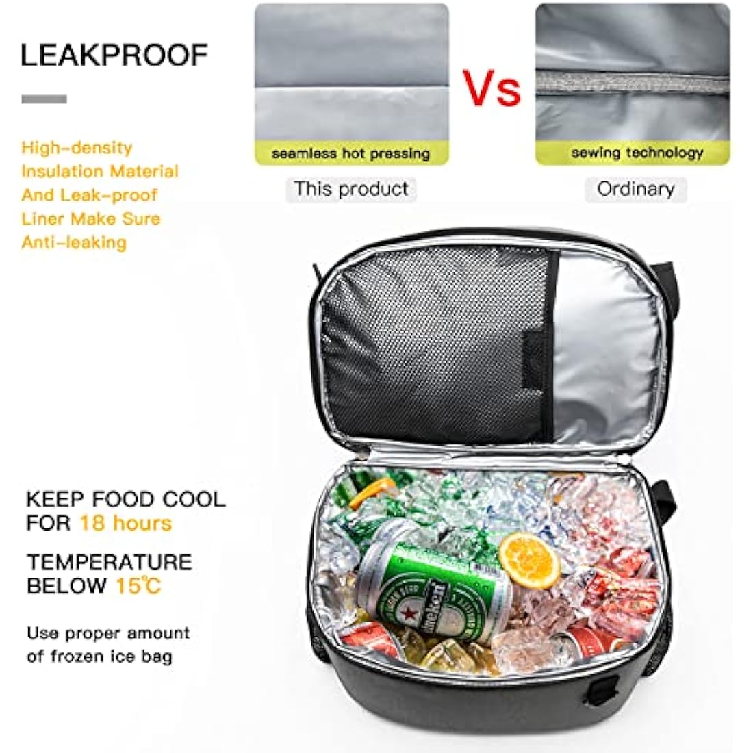 TUGUAN Insulated Cooler Backpack 28L Leakproof Cool Bag Rucksack Double Deck Bottom Thermal Compartment Picnic Backpack for Lunch, Beach, Camping
