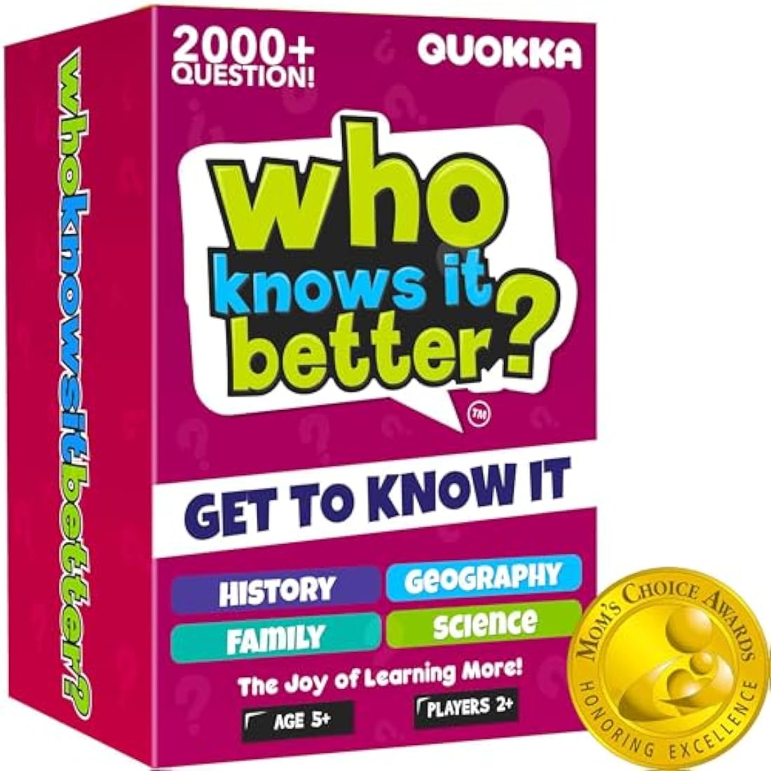 QUOKKA Set 4 in 1 Who Knows Better History & Geography & Science & ME Card Quiz Game - Fun & Educational Questions for Children & Families - Suitable for Boys & Girls Ages 5+