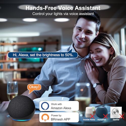 ChangM LED Downlights for Ceiling 3 inch 8WSpot Lights Ceiling with APP and Alexa Control, Bluetooth Recessed Ceiling Lights Daylight White