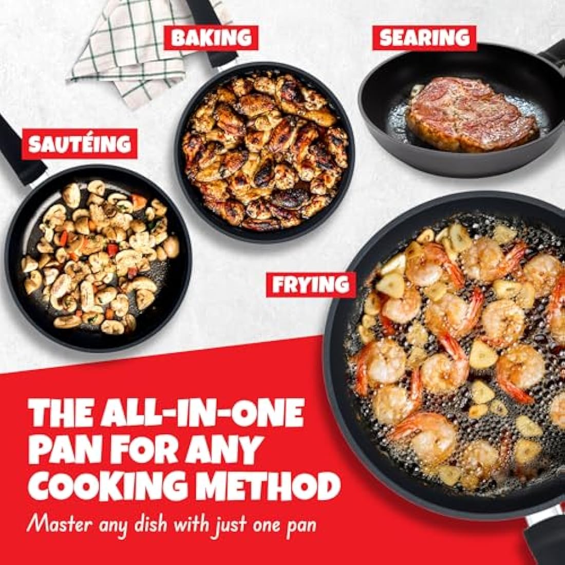 Kuhn Rikon Easy Induction Non Stick Aluminium Frying Pan with Bakelite Handle 24cm. Nonstick Frying Pan Induction Safe Pan. Oven Safe and Dishwasher Safe. Lifetime Kuhn Rikon Cookware Guarantee. Black
