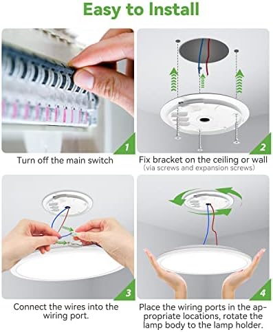zemty 2 Pack 29W 3200LM LED Ceiling Light, 30cm Bathroom Lights Ceiling 3000K/4500K/6000K, 3 Color Temperature Round Ultra Thin for Bedroom, Bathroom, Living Room, Kitchen