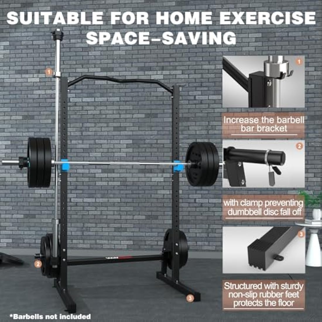 WINNOW Power Cage Multi-Functional Power Rack with J-Hooks, Dip Handles, Landmine Attachment and Optional Cable Pulley System for Home Gym