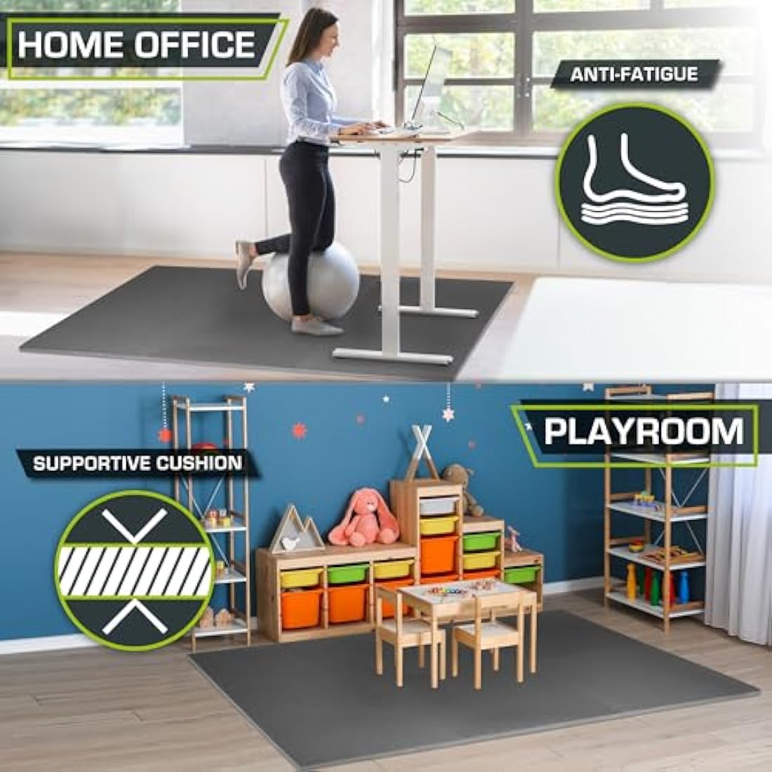 ProsourceFit Exercise Puzzle Mat EVA Foam Interlocking Tiles Protective and Cushion Flooring for Gym Equipment, Exercise and Play Area