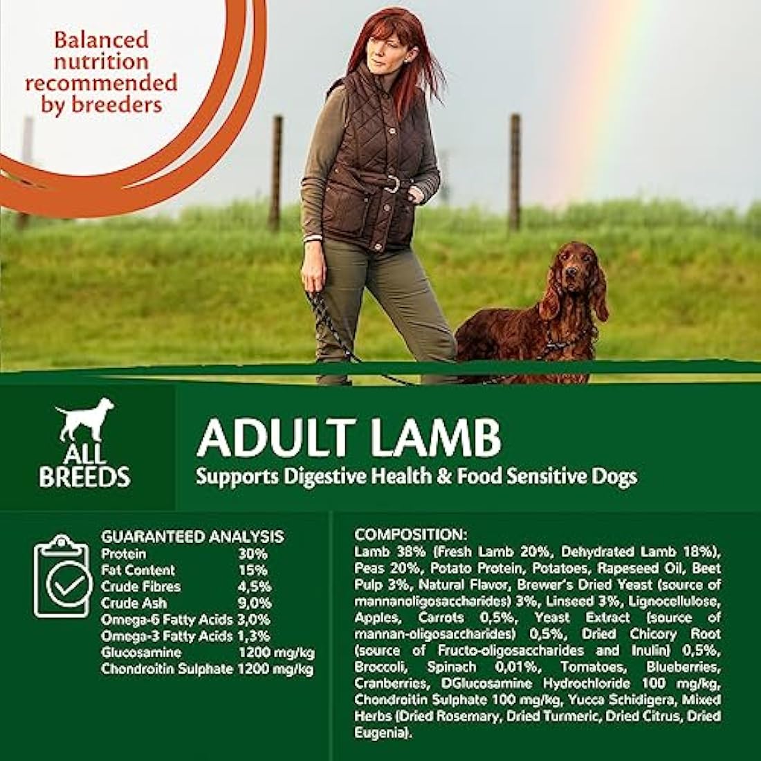 Wellness CORE Adult Lamb, 10kg, Lamb, Dry Dog Food for All Dog Breeds, All-Natural, Grain-Free, High Meat Content, Protein-Rich, Supports Healthy Digestion