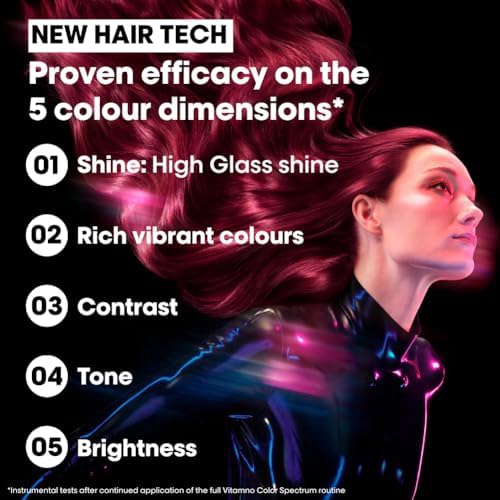 L'Oréal Professionnel Vitamino Color Spectrum Sulphate Free Shampoo, For Coloured Hair, With Ferulic Acid + Citric Acid, Shine, Lock in Day 1 Colour Vibrancy for 100 Days