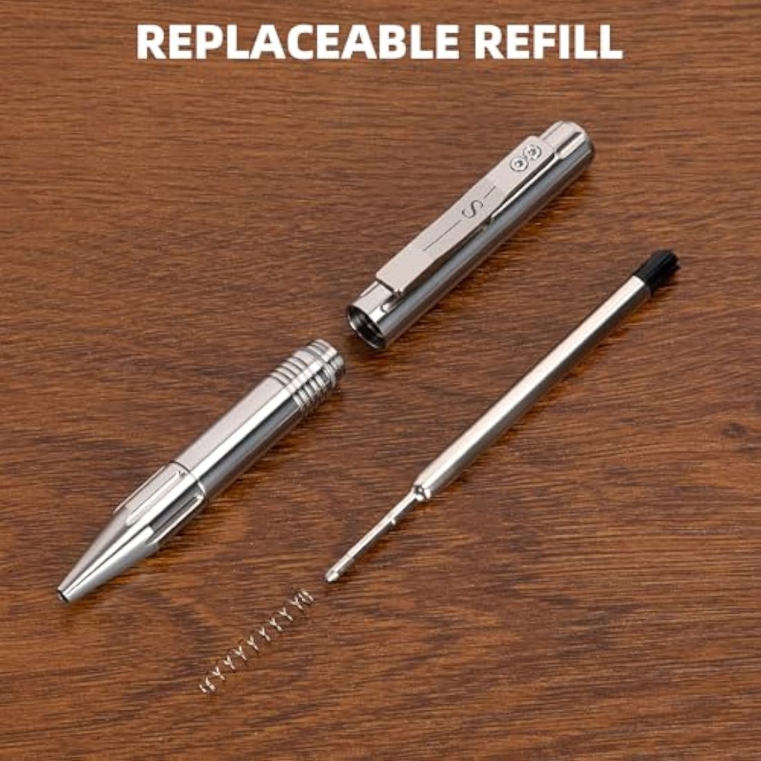 SMOOTHERPRO Titanium Bolt Action Pen | Compatible With Parker Refill | Retractable Refillable Metal Pen | for Men Women Business Writing Office Signature(GT02) | Color Natural