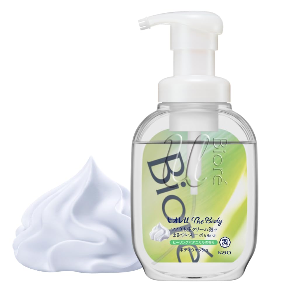 Biore U The Body Foaming Type Healing Botanical Scent, Pump 18.9 fl oz (540 ml), Highly Lubricating Formula Fresh Cream Foam, Body Soap, Refreshing