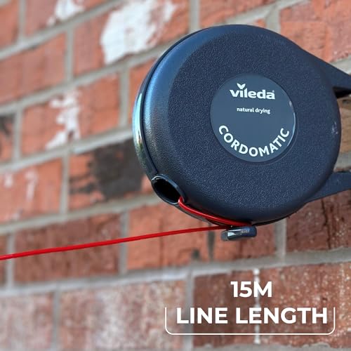 Vileda Cordomatic Retractable Washing Line with 15m Outdoor Clothes Line
