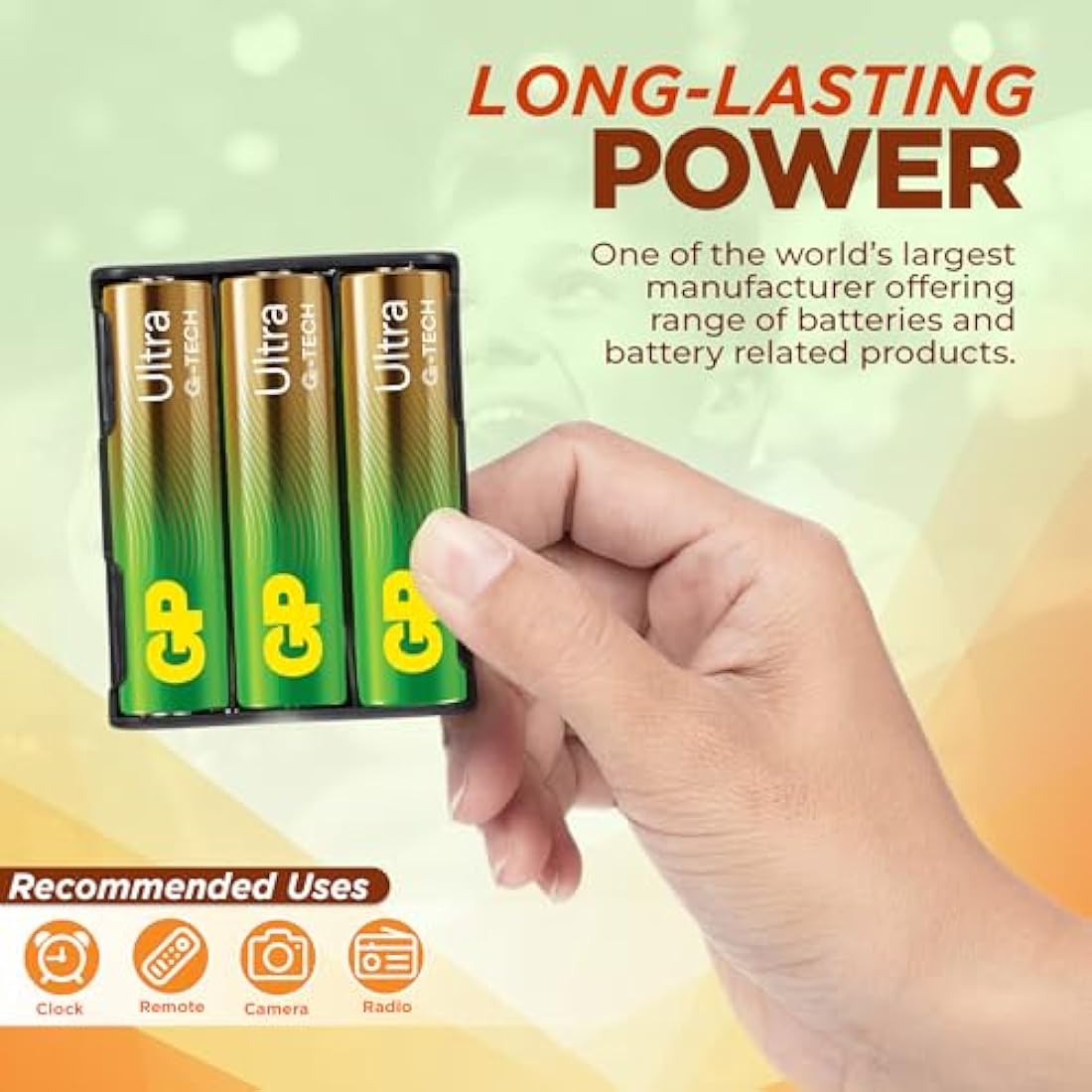 Ultra Alkaline Triple A Batteries, Long Lasting Power for High-Performance Devices - Ideal for Radio, Camera, Alarm - Industrial Use, Anti-Leakage, 10-Year Shelf Life - 80 Pack by GP AAA Batteries