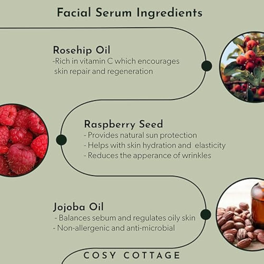 Cosy Cottage Natural Skincare Bundle - Chamomile Makeup Remover (100ml) & Rosehip and Raspberry Leaf Oil Face Serum (30ml) | Gentle Cleansing and Deep Hydration | Natural | Plastic-Free & Eco-Friendly