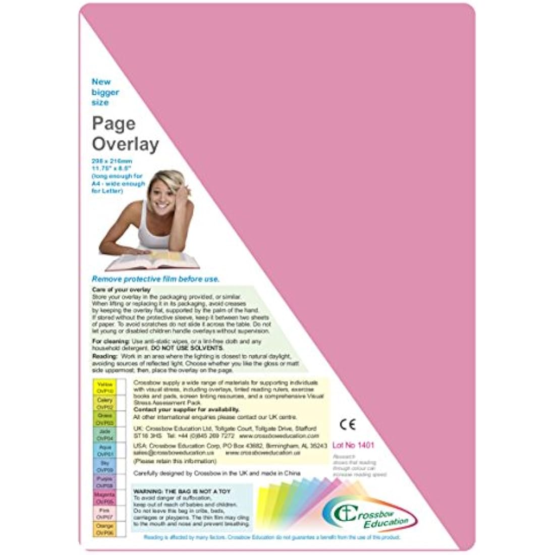Crossbow Education Page Overlay - Magenta (Pack of 5)