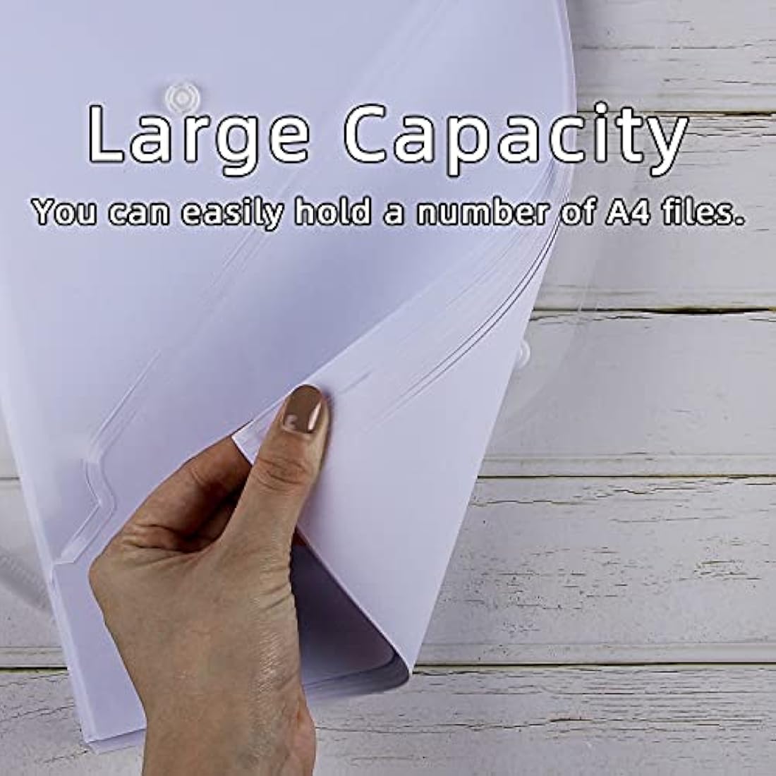 Plastic Wallets Folders - 36 Pcs A4 Clear Plastic Popper Wallet Document Folder with Button Closure