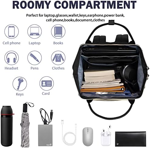 VANKEAN Laptop Backpack for Women Men 17.3 Inch Stylish Computer Work Backpack, Waterproof College Daypack Backpacks with USB Port & RFID Blocking, Business Travel Backpack