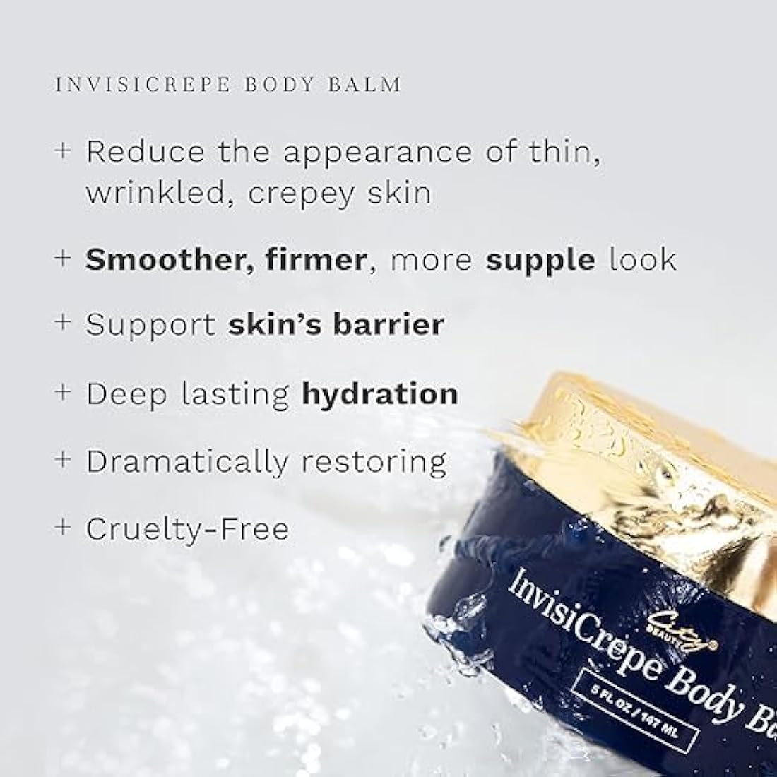 City Beauty InvisiCrepe Body Balm - Skin Firming & Tightening Lotion for a Smoother, Firmer Look | Anti-Aging Firming Body Cream