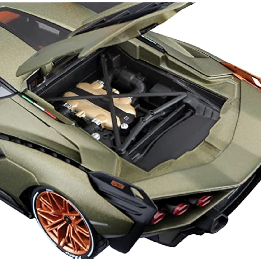 Bburago LAMBORGHINI SIAN Super Car - 1:18 Scale - Incredibly Detailed Die-Cast Replica Collectible Model Vehicle, Green