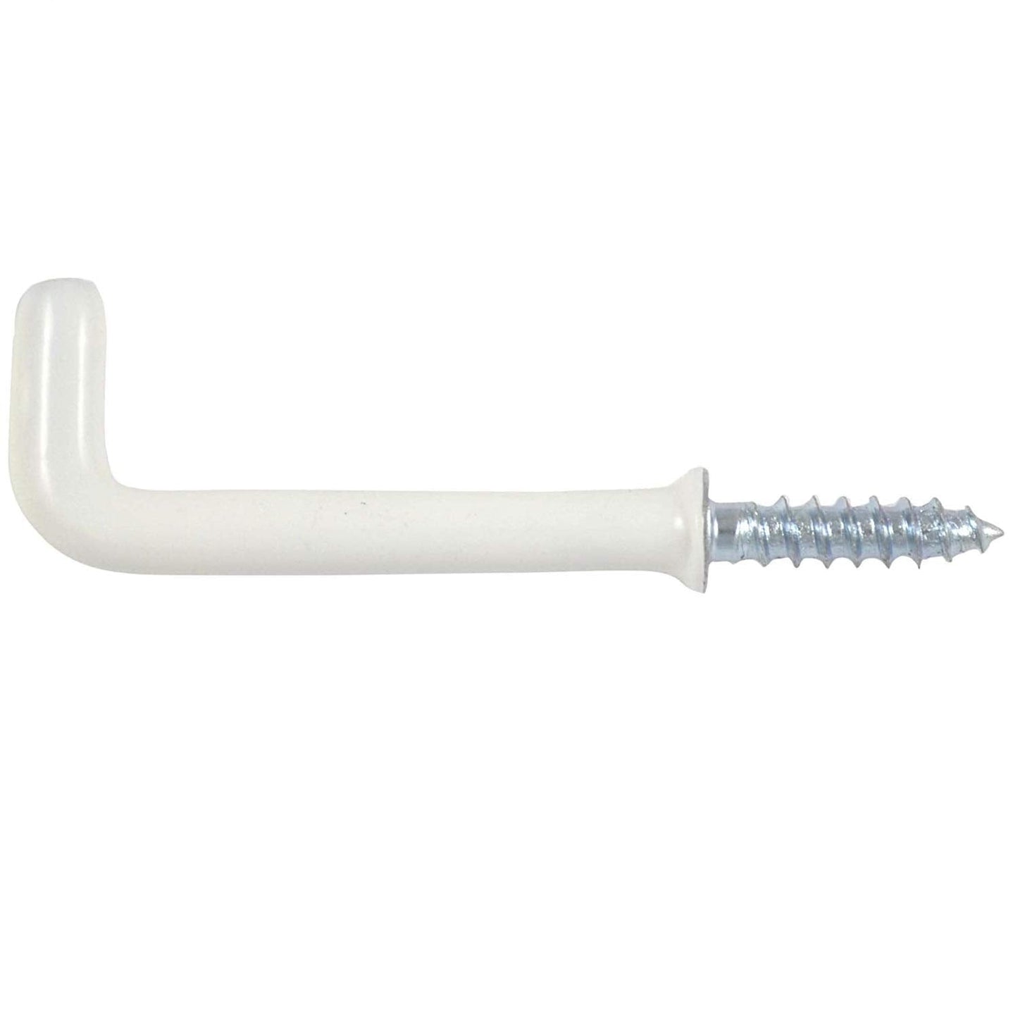 Merriway® BH01172 (10 Pcs) Plastic Coated Square Dresser Hooks, 25 mm (1 Inch) White - Pack of 10 Pieces