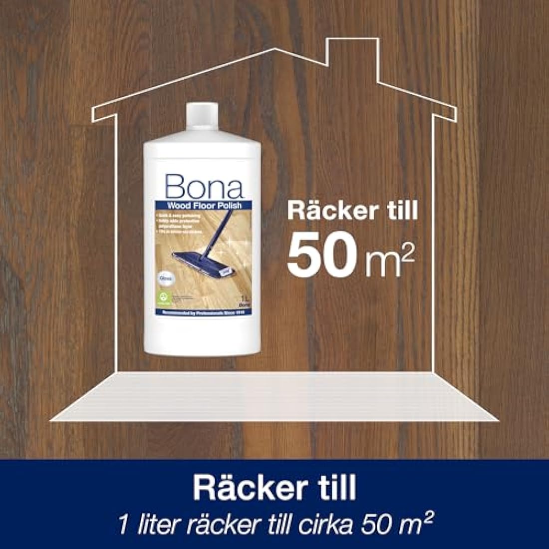 Bona Wood Floor Polish - Protect & Maintain - Gloss Finish - 1 Litre
