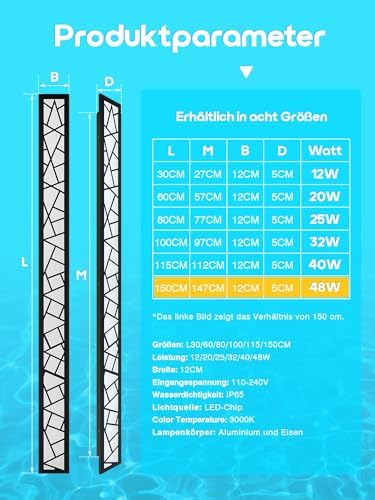 LED Black Wall Sconce Modern Exterior Garden Light 48W Ip65 Waterproof Wall Lighting 3000K Aluminum Outdoor Porch Light L150cm*1