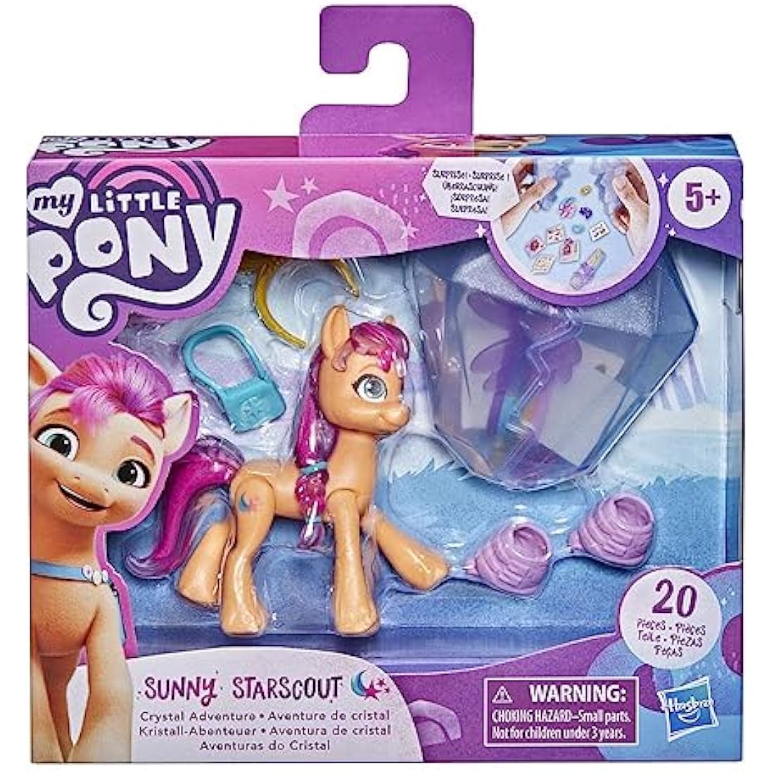 My Little Pony: A New Generation Crystal Adventure Sunny Starscout 7.5cm Orange Pony with Surprise Accessories Bracelet