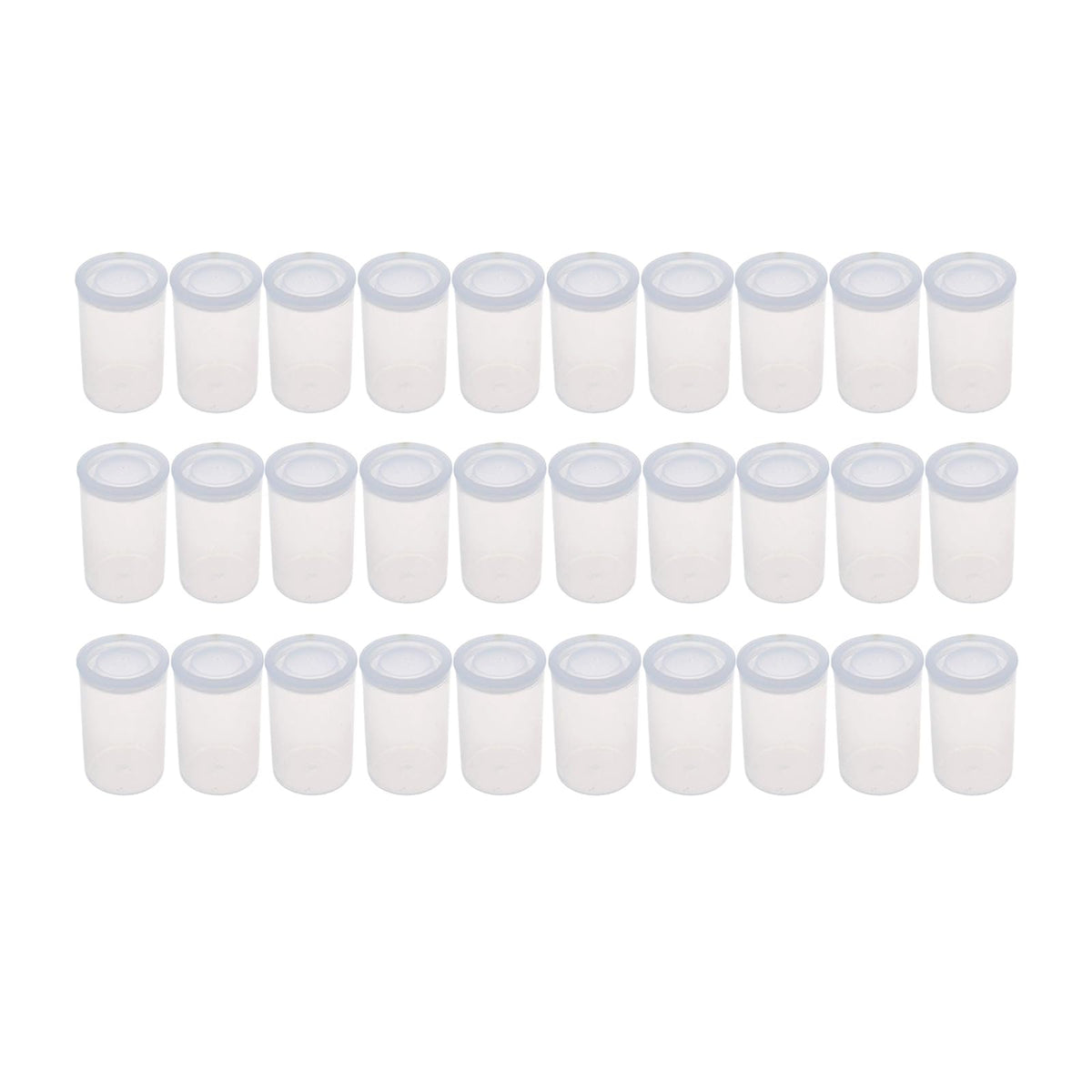 DBOO 35mm Film Canisters Pack of 30 Tight Sealing Lids White Plastic Film Canister Holder Empty Camera Reel Containers for Storing Small Accessories