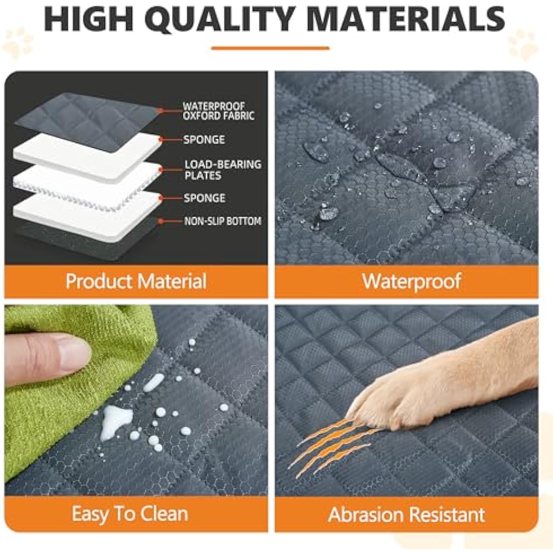 ANOSOSPECIAL Back Seat Extender,Dog Car Seat Cover,Waterproof Pet Hammock Travel Bed,Durable Camping Air Mattress,Non Inflatable Car Bed Mattress Easy Clean for SUV Truck (Grey)