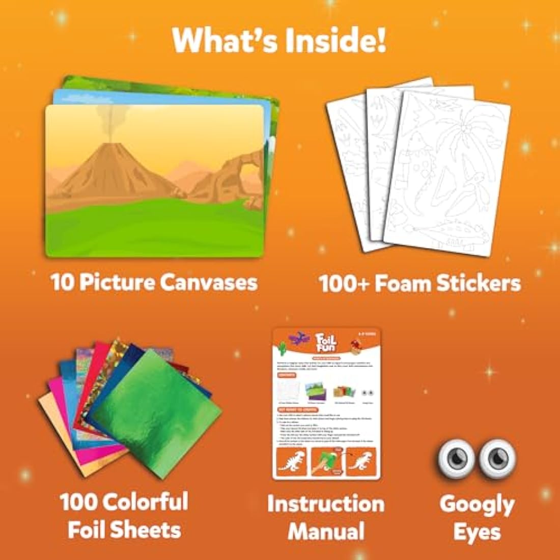 Skillmatics Foil Fun - Dinosaurs, No Mess Art for Kids, Craft Kits & Supplies, DIY Creative Activity, Travel Toys, Gifts for Boys & Girls Ages 4, 5, 6, 7, 8, 9