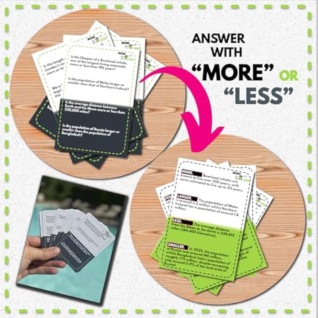 More or Less Science & Nature Edition Card Game | 2 Players + | Travel & Pocket Card Game for Kids, Teens & Adults | Play Anywhere