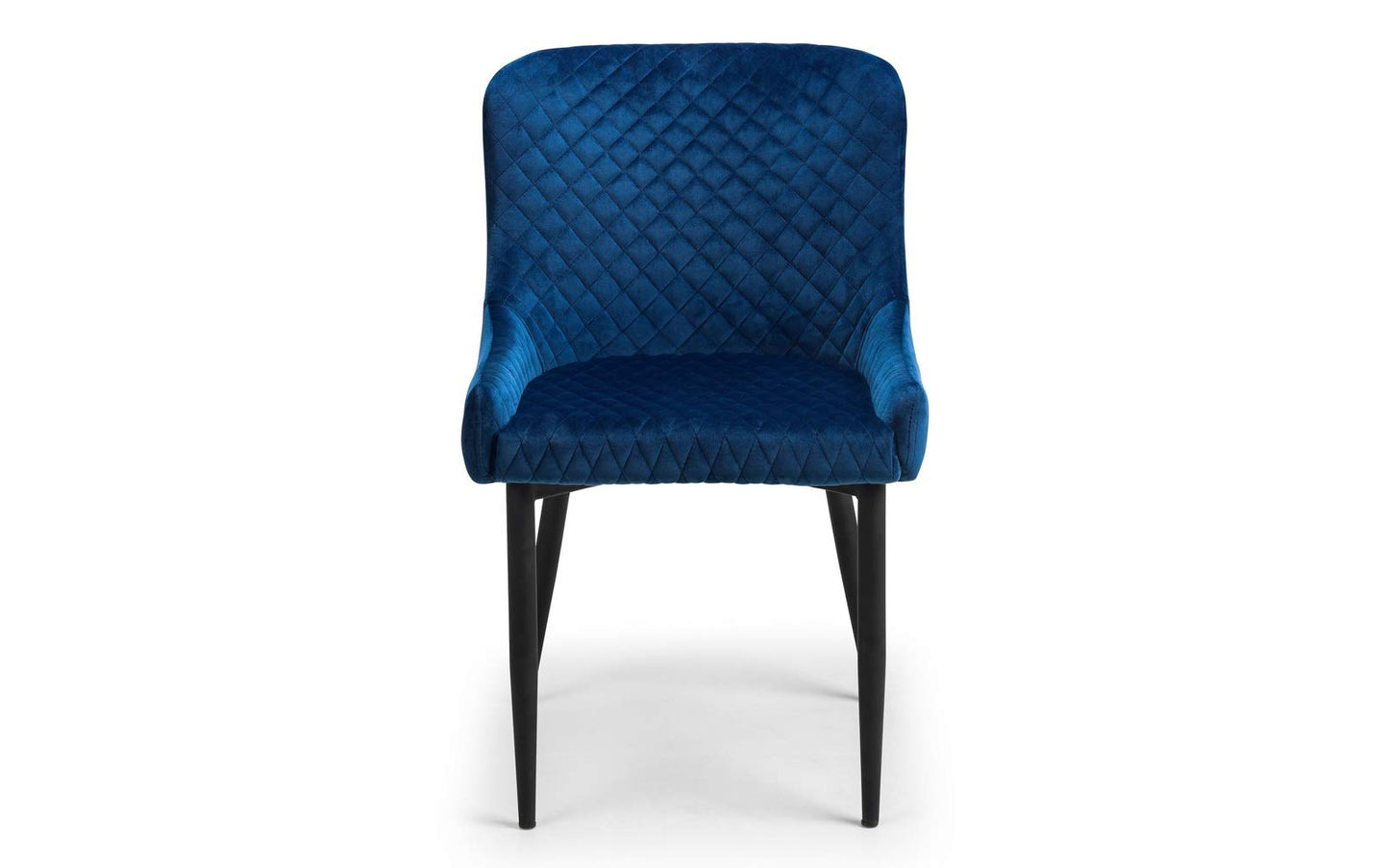 Julian Bowen Luxe Dining Chairs, Set of 2, Blue - H82 x W50 x D62cm